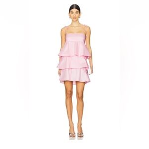 Pink Tiered Ruffle Dress
